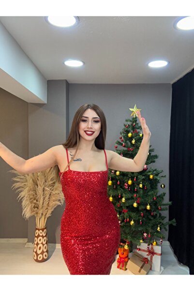 ETİKAFASHION PUL PAYET ELBİSE