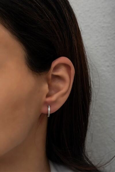 Nereze 925 Ayar Gümüş Minik 15 Mm Halka Küpe