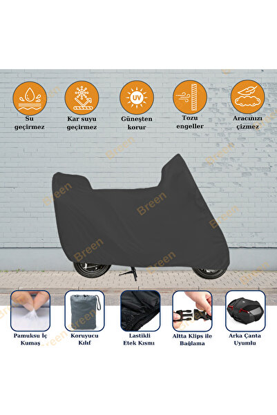 Breen Siyah Kuba Tk 03 Motosiklet Brandası Arka Çanta Uyumlu