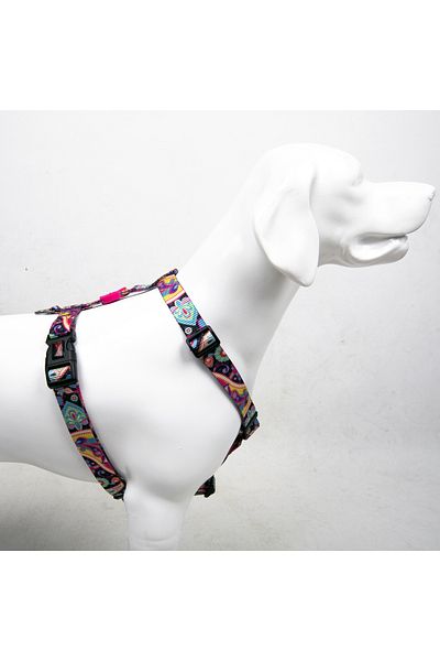 Tailpetz Paisley H-Type Chest Collar Adjustable, Comfortable and Durable Patterned Dog Collar