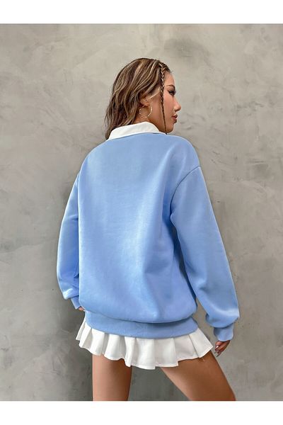 EVIus Χειμερινό φούτερ Unisex με στάμπα της Νέας Υόρκης - με φλις, γιακά, μισό φερμουάρ