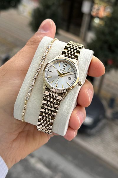 Homies Women's Wrist Watch and Bracelet Set with Waterproof Calendar - Hm 0131696 S01