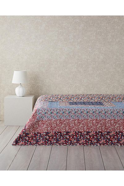 English Home Fanciful Patchwork Double Sided Double Multi-Purpose Cover Claret Red