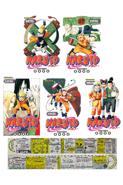 Gerekli Şeyler Yayıncılık Naruto 17-18-19-20-21. Ciltler Manga Seti + Mat. Öğ...