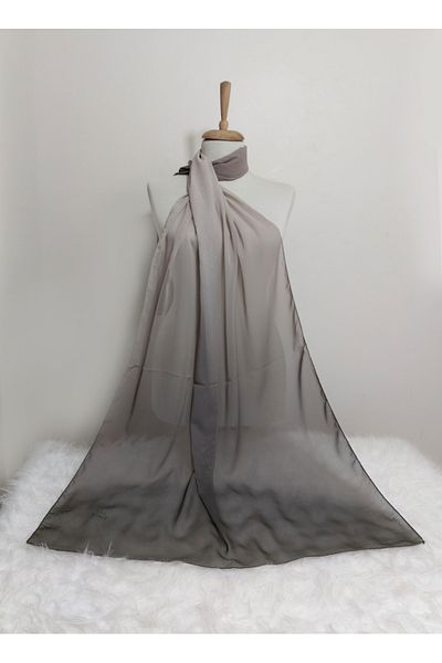 amirat Patterned Non-Slip Chiffon Shawl - Gradient Model, 185X70 cm