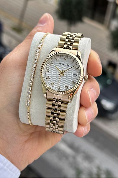 Homies Women's Waterproof Calendar Bracelet with Gift - Hm 012567 S01