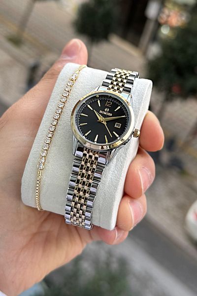 Homies Women's Wrist Watch and Bracelet Set with Waterproof Calendar - Hm 0131696 S01