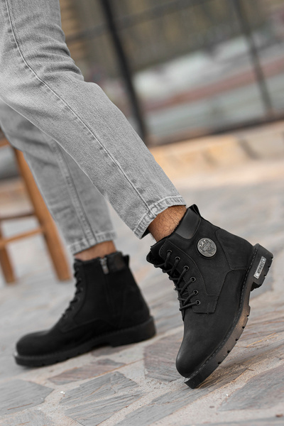 Zegeshoes Unisex Garantili Kışlık Su Ve Soğuk Geçirmez Fermuarlı Bağcıklı Kaymaz Taban Ortopedik Taban