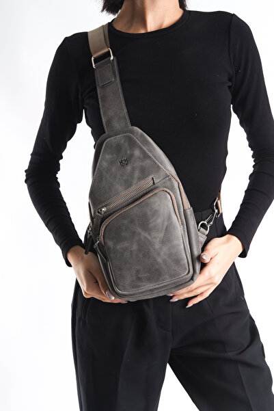 Hermera Hakiki Deri Unisex BodyBag Omuz Çantası