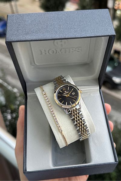 Homies Women's Wrist Watch and Bracelet Set with Waterproof Calendar - Hm 0131696 S01