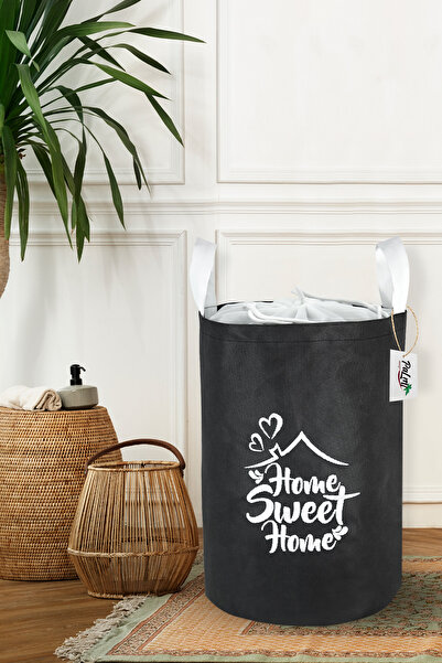 Palm Design Siyah Katlanır Kirli Çamaşır Sepeti Ve Oyuncak Sepeti Düzenleyici