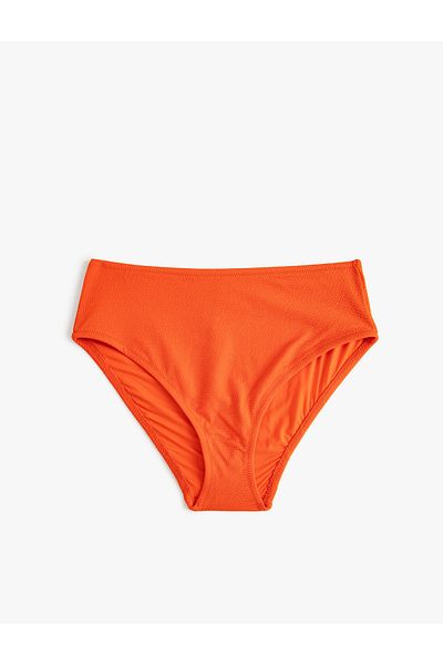 Koton Strukturiertes Bikinihöschen mit hoher Taille und Basic-Muster