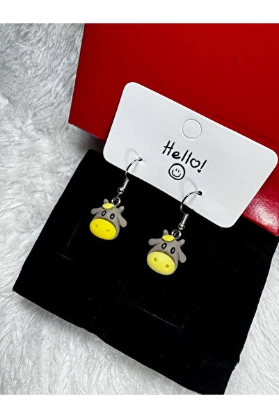 Fasion Jewelry İNEK FİGÜRLÜ MİNİMALİST ALERJİ YAPMAZ ÇOCUK KÜPE