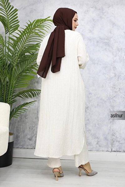 ASİLNUR Merve Hac Ve Umre Ikili Takım Kıyafeti Beyaz