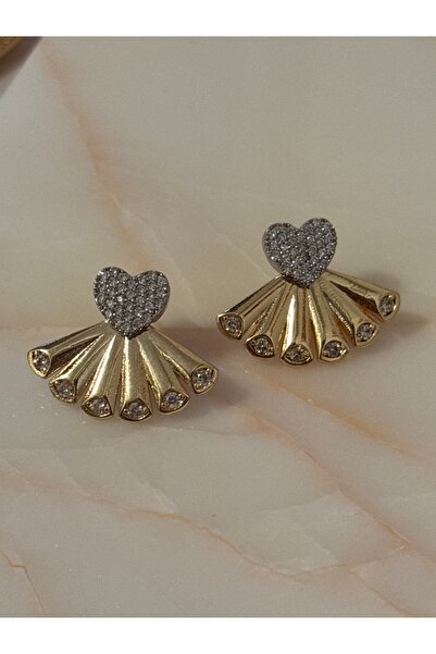 MioArt Kadın Kalp Detaylı Yelpaze Küpe