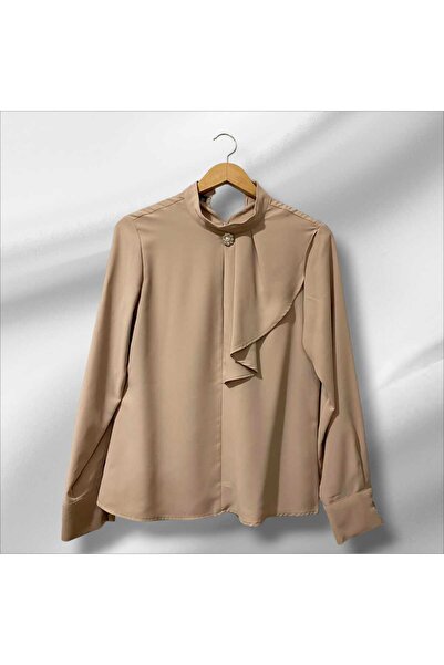 valens design volanlı bluz broş hediyeli