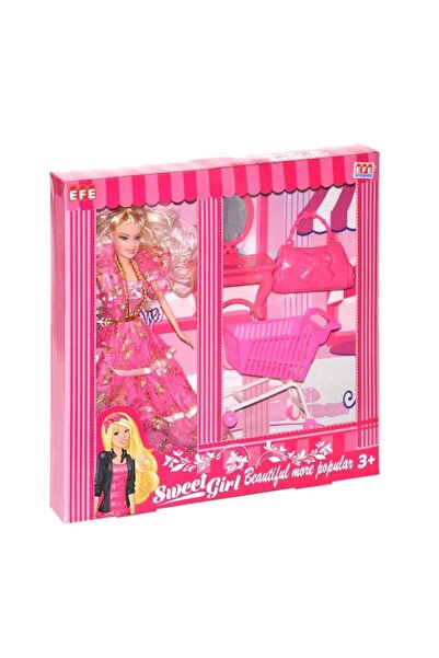 NW NessiWorld 221g-m Efe، مجموعة لعب الأطفال سويت جيرل ماركت مع عربة