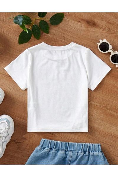 BY WOWEN Tricou cu imprimeu pentru fete/băieți