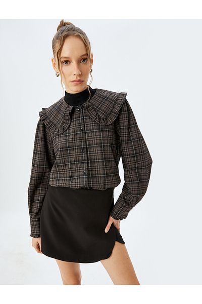Koton Baby Collar Short Sleeve Shirt - Pocket Detailed