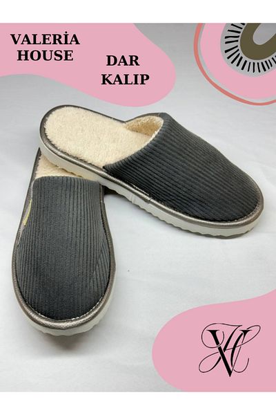 Mode Cool Wool Unisex Slippers - Semi-Leather, Velvet Corduroy, Non-Slip Sole and Comfort