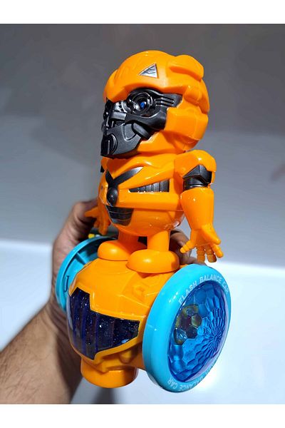 FEN TOYS Robot Toy - Colorful, Light Sound, Can Move, 17X14Cm, 360 Degree Rotation