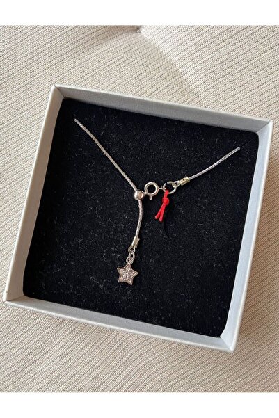 Arsaley Collection Taşlı Yıldız ve Kırmızı Kurdele Altın Kaplama Asansör Gold...