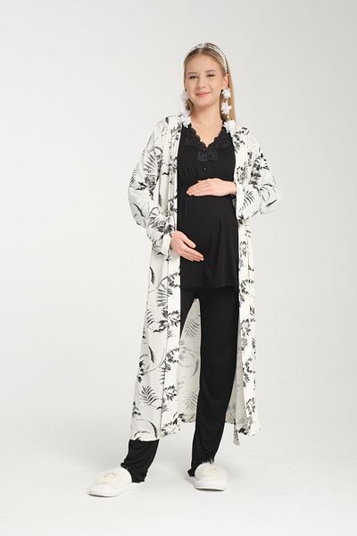 effort Luxury Maternity and Maternity Pajamas and Dressing Gown Set
