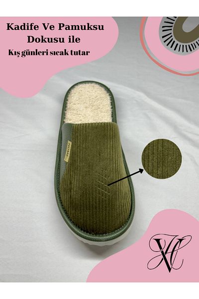 Mode Cool Wool Unisex Slippers - Semi-Leather, Velvet Corduroy, Non-Slip Sole and Comfort