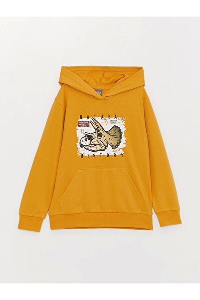 LC Waikiki Μακρυμάνικο μπλουζάκι για αγόρια με κίτρινο στάμπα LCW Kids