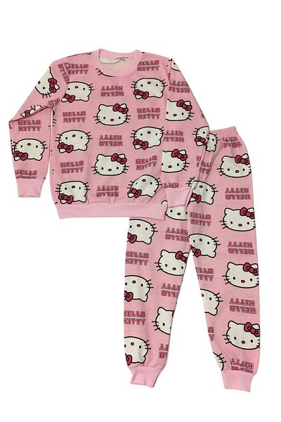 Arya Nisa Kids Girl's Hello Kity Printed 100% Cotton Chartoned Pjama Set