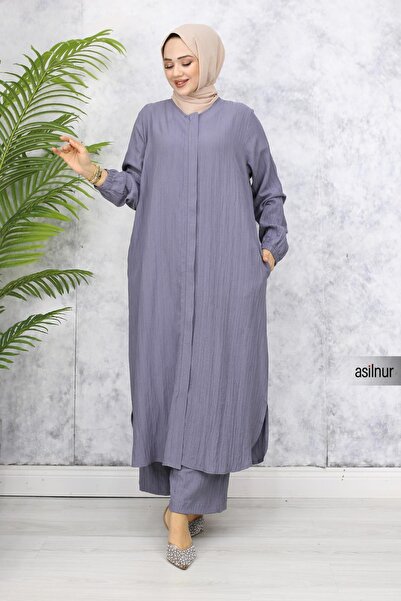 ASİLNUR Γκρι Σετ ρούχων Merve Hajj and Umrah Duo