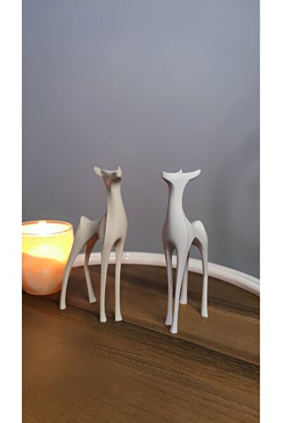 GİZZSTORE HOME 2 Li Set Geyik Dekor Dekorasyon Biblo Heykel Ev Dekorasyonu He...