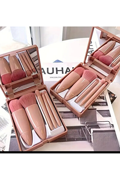 Zess store فرشاة مكياج احترافية محمولة مكونة من 5 قطع في صندوق خاص مع مرآة