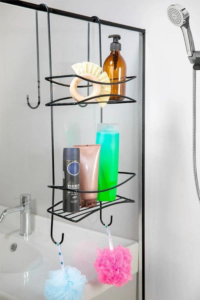 MAİN SHOP Suport pentru duș din inox cu 2 niveluri Suport pentru săpun Suport pentru șampon Suport pentru prosoape Raft As Use Dk-02
