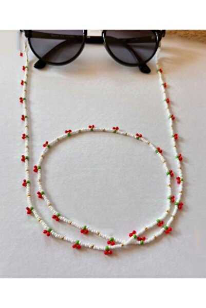 Duayen Design Kiraz Tasarımlı Boncuklu Gözlük Askısı Gözlük Aksesuarı