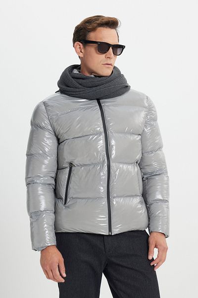 ALTINYILDIZ CLASSICS Ανδρικό παλτό Anthracite Standard Fit Cold Proof Casual