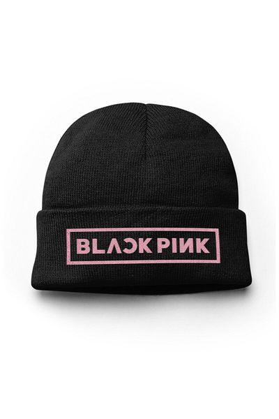 Fuddy Moda Black Pink Printed Outdoor Fold Cap, K Pop Printed Camisole Winter Cap