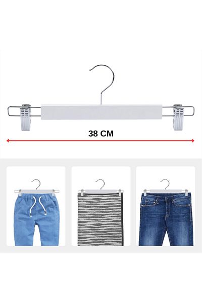 Manken İstanbul Deluxe 100Pcs Black-White-Walnut Wooden Peg Pants and Clothes Hangers