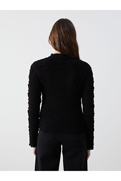 LC Waikiki Peak New Season Mock Neck Textured Women's Knitwear Sweater