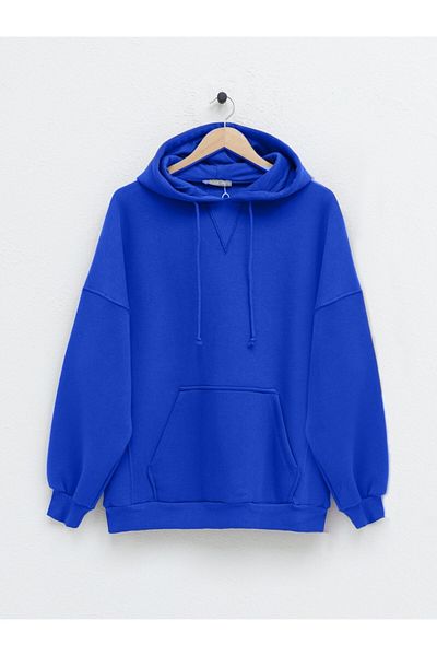 HİJABAYA Geripptes Sweatshirt mit Kapuze und Kängurutasche