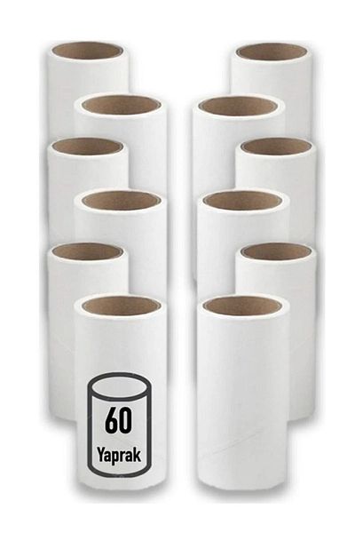 BATTON 60 Sheets Adhesive Cat Dog Collecting Replacement 1 Handle 12 Pcs Roll