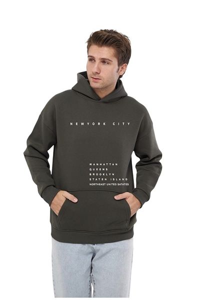 Moda Işık New York Printed Unisex Hoodie Hoodie - 100% βαμβάκι