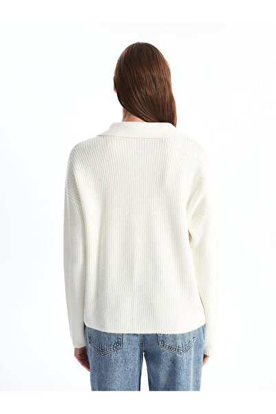 LC Waikiki Ecru Polo Neck Women's Knitwear Sweater