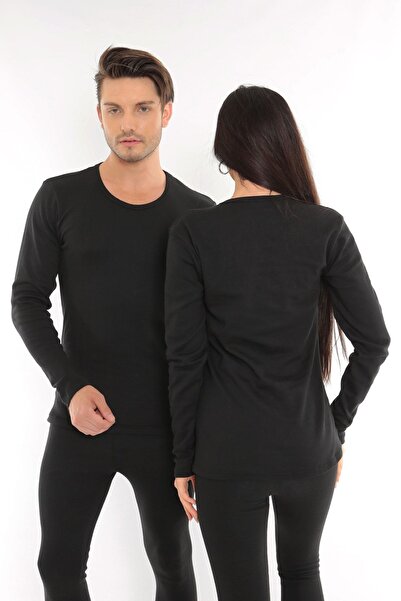 Isıl Termal مجموعة حرارية شتوية للجنسين - قميص داخلي مرتفع وملابس داخلية ضيقة