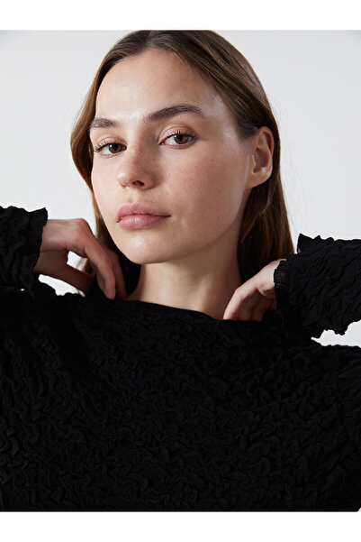 LC Waikiki Peak New Season Mock Neck Textured Women's Knitwear Sweater