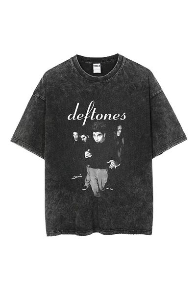 Touz Moda Πλένεται Deftones Printed Unisex Oversize Vintage T-shirt