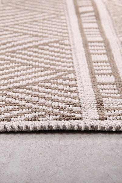 Bluenity Marina Natural Cotton 2-Piece Bath Mat Set 60x100 50x60 Cm - Beige