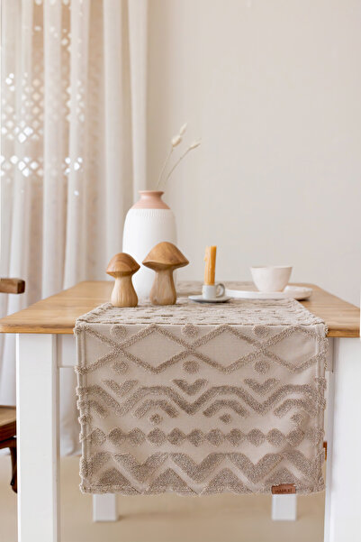 HAMUR Punch Washable Tableware, Table, Living Room, Kitchen and Coffee Table Table Runner Letta Natural