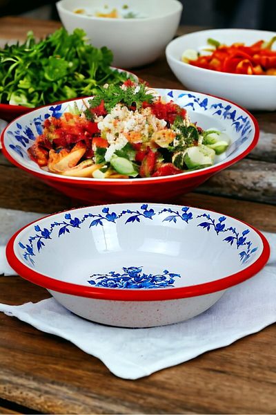 İnci Emaye 24 cm Enameled Bowl, Pit Plate, Salad Plate, Chips Plate