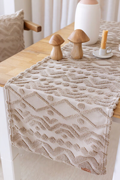 HAMUR Punch Washable Tableware, Table, Living Room, Kitchen and Coffee Table Table Runner Letta Natural